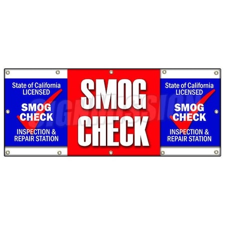 Signmission SMOG CHECK BANNER SIGN auto automotive pollution car inspection B-120 Smog Check